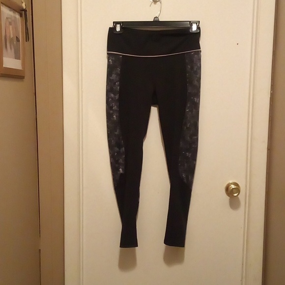 Mono B Pants - Mono B Black With Marble Design Inside Waist Pocket Leggings - Size Large